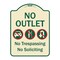 Signmission Designer Series-No Outlet No Trespassing Or Soliciting With No Car And No U-tu, 24" H, TG-1824-9968 A-DES-TG-1824-9968 - alternate 1